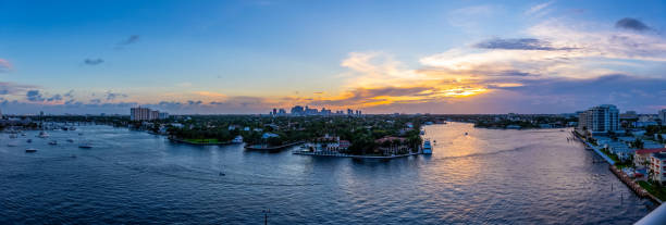 istock Panoramic twilight view of Miami Bay 1431414828