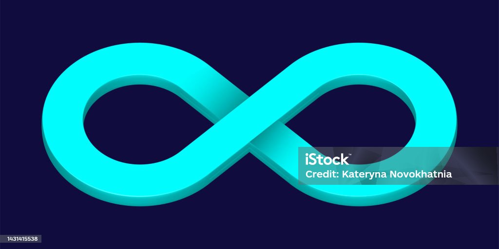 Infinity Sign Web Mint 3d Infinity Symbol On Dark Blue Background Endless Vector Logo ...