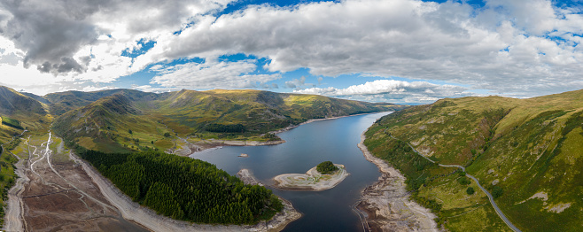 Haweswater in the lake district showing signs of  drought in the UK in Bampton, England, United Kingdom
