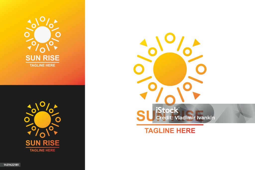 Vector Sun Rises Vector Sun Rise Set Gradient Style Stock Illustration - Download Image ...