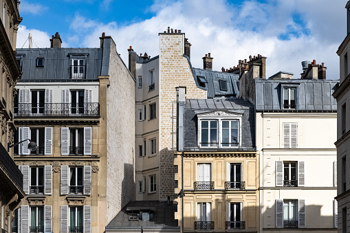 Apartment building on a sunny day Paris