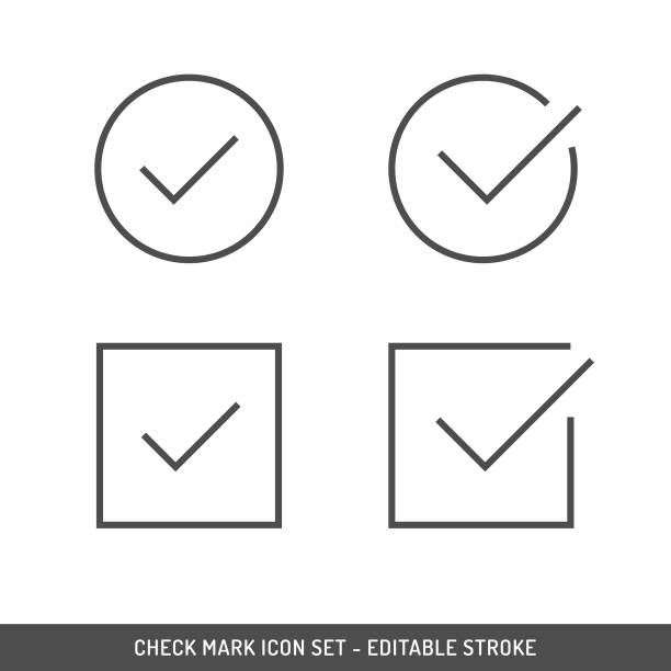 チェックマークアイコンセット、編集可能なストローク。 - checkbox点のイラスト素材／クリップアート素材／マンガ素材／アイコン素材