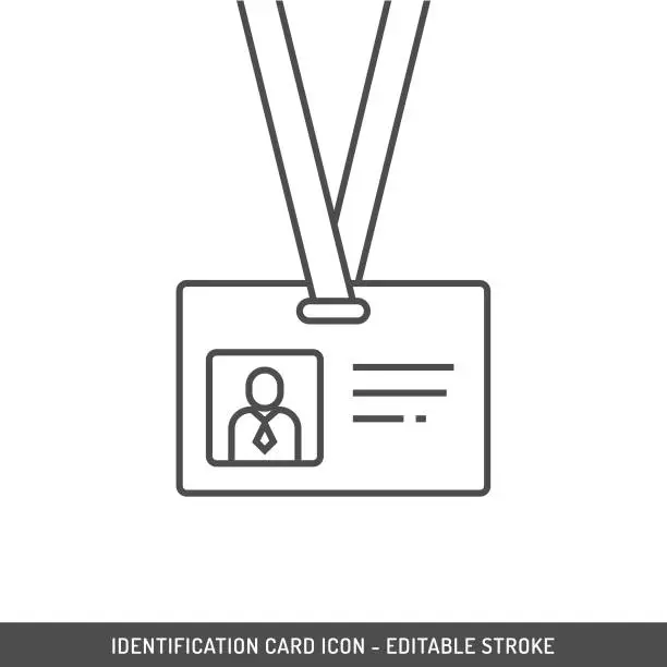 Vector illustration of ID Card Icon Editable Stroke.