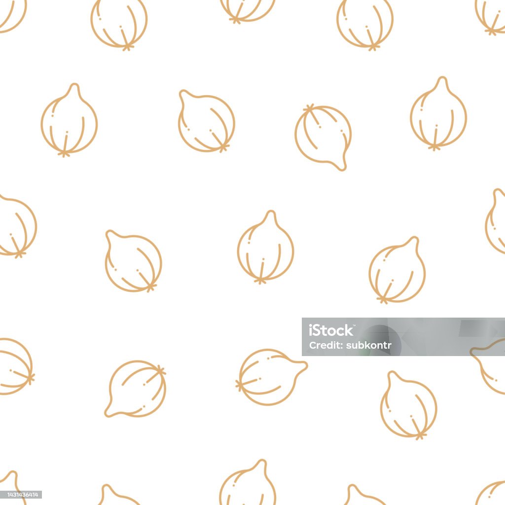 Seamless Line Pattern Onion Stock Illustration - Download Image Now ...