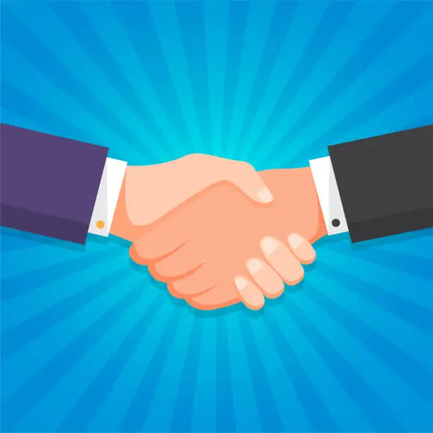 Vector illustration of Handshake and agreement.