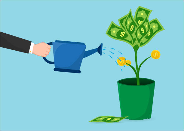 istock Investment, money banknote and coin grows in a pot. 1431438758