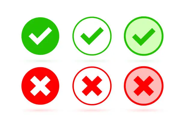 Vector illustration of Validation and refusal icon.