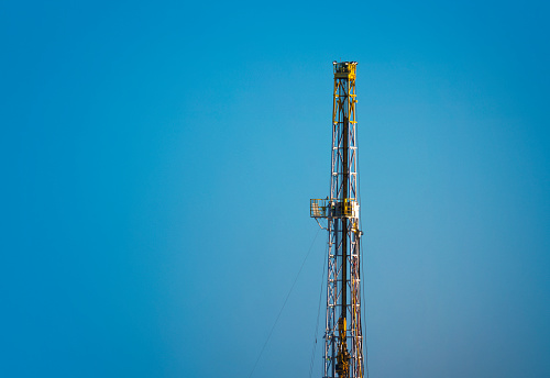 Drilling Rig Platform detail at dusk in New Mexico - USA