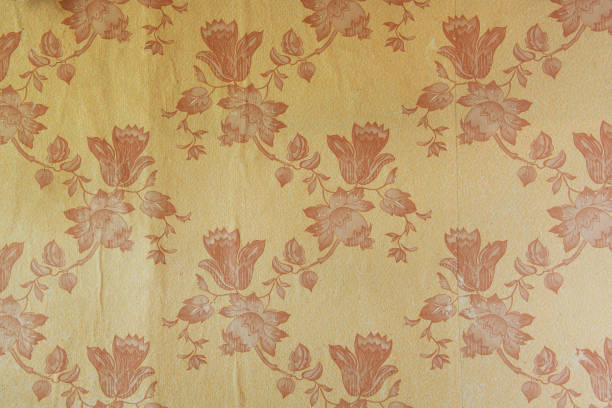 istock Old wallpaper on the wall. Old wallpaper for texture or background. 1431457980