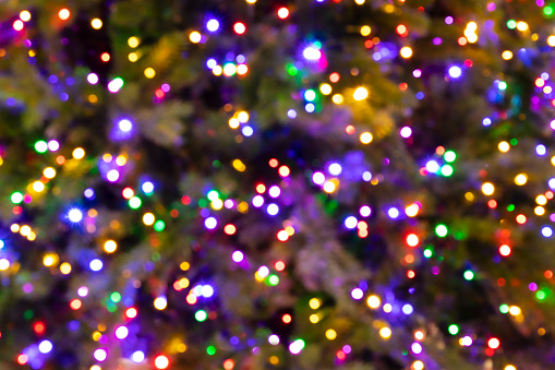Colored Defocused christmas lights
