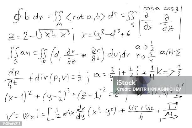 Stock Image Formulas Mathematical Formulas And Expressions Handdrawn On A White Background ...