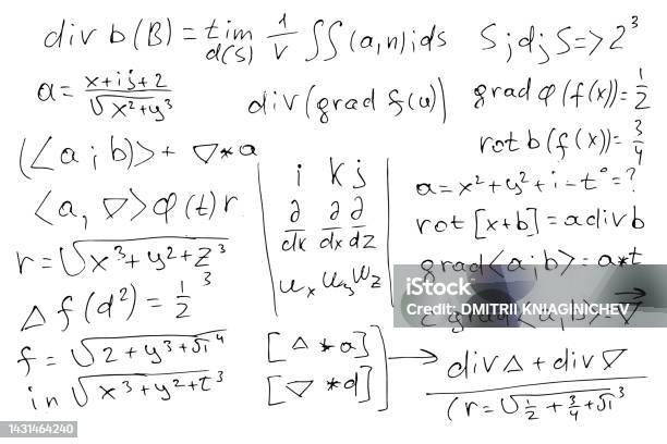 Displaying Mathematical Formulas Mathematical Formulas And Expressions Handdrawn On A White Background ...