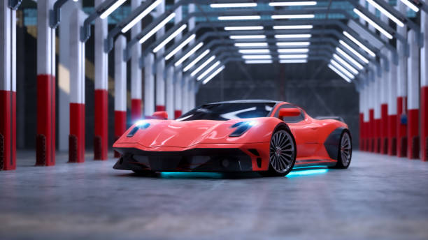 istock Luxury sports car in underground garage 1431471478