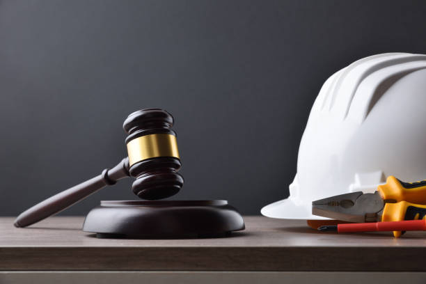istock Concept of labour trial with gavel and working objects front 1431476031