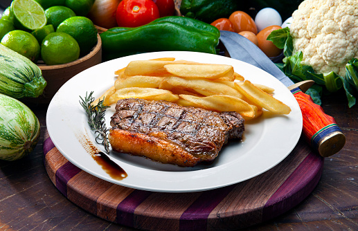 Steak with fries, picanha