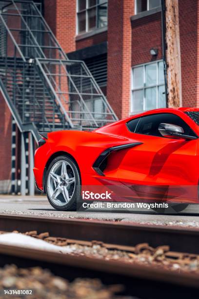 Stock fotografie C8 Corvette – stáhnout obrázek nyní - Asfalt, Automobil - Motorové vozidlo, Barevný obrázek