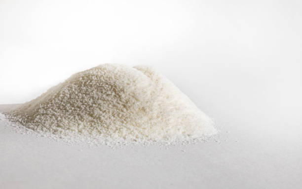 istock abstract white collagen powder on white background, horizontal 1431484239