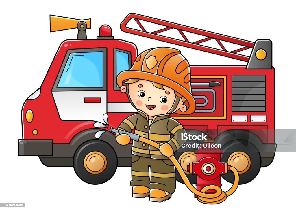 Ilustración de Camión De Bomberos De Dibujos Animados Con Bombero O Bombero Extinción De Incendios Transporte Profesional Profesión Colorida Ilustración Vectorial Para Niños y más Vectores Libres de Derechos de Actividad - Ilustración de Camión De Bomberos De Dibujos Animados Con Bombero O Bombero Extinción De Incendios Transporte Profesional Profesión Colorida Ilustración Vectorial Para Niños y más Vectores Libres de Derechos de Actividad -