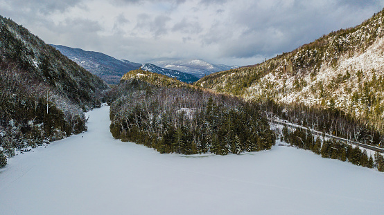Aerial Images of Adirondack Mountains with Snow