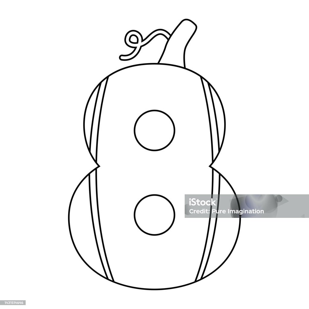 Coloring Page With Number 8 For Kids Stock Illustration - Download