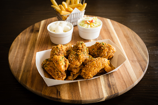 Table top of Korean Fried Chicken.