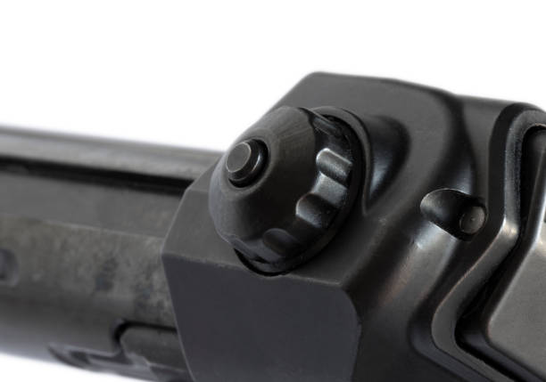 istock Button at the back of a rifle bolt to reverse the handle 1431536441