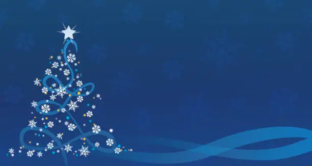 Vector illustration of Blue template christmas background