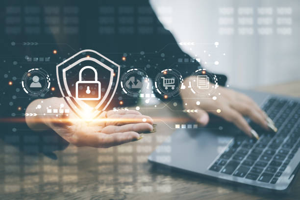 istock cyber security concept, woman's hand scanning finger to go online to access information both accessing the system document storage Banking including online shopping This method is highly secure. 1431549816