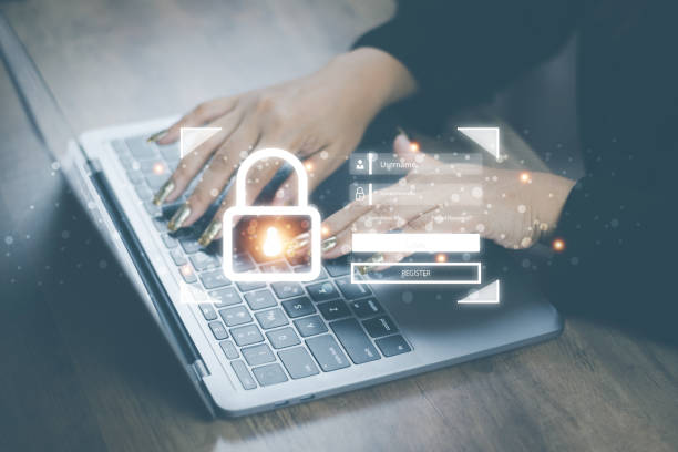 istock cyber security concept woman's hand using a smartphone to the system through the fingerprint scanner Store data into online Cloud Data storag for security. 1431550106