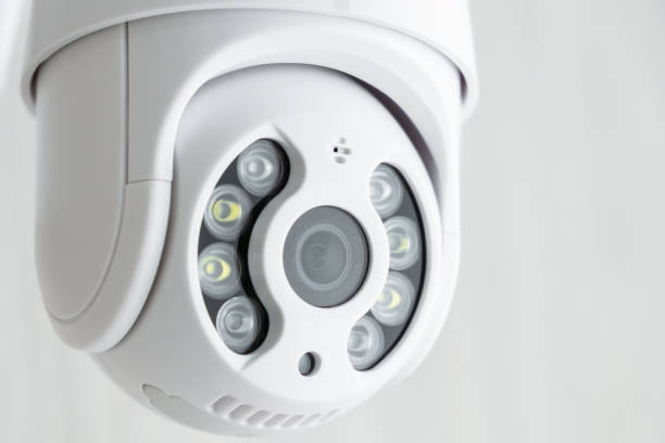 istock Security CCTV camera in office or shop building for protection against thieves. 1431551728
