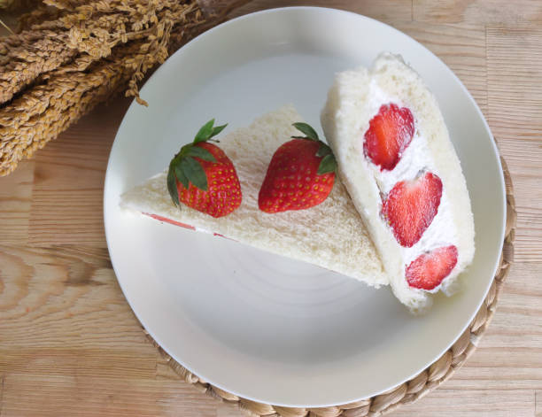 Japanese Strawberry Fruit Sandwich or Fruit Sando