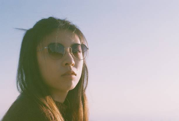 Old Vintage 80's Style Sunglasses on a White Background