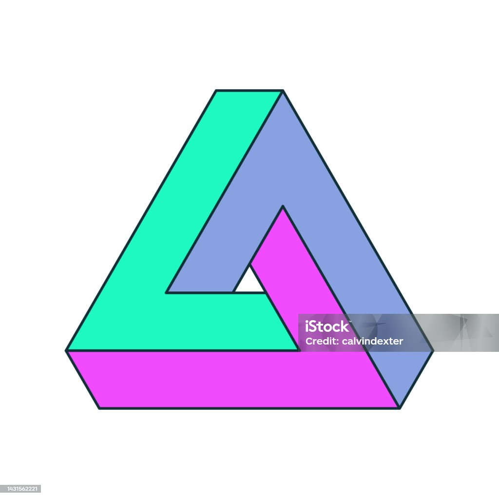 Impossible Triangle Problem Impossible Geometry Triangle Shape Optical Illusion Stock Illustration ...
