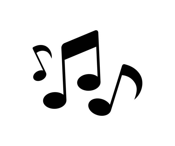 vektorillustration von musiknoten auf weißem hintergrund - musikalisches symbol stock-grafiken, -clipart, -cartoons und -symbole