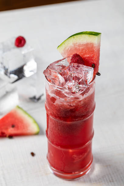 istock Juice of fresh raspberries served, Red apple with apple cider vinegar 1431571616