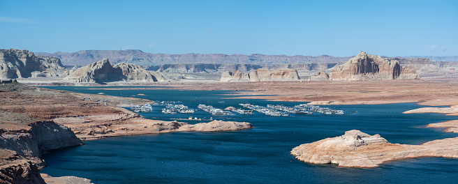 panoramic view on famous lake Powell, Page, USA