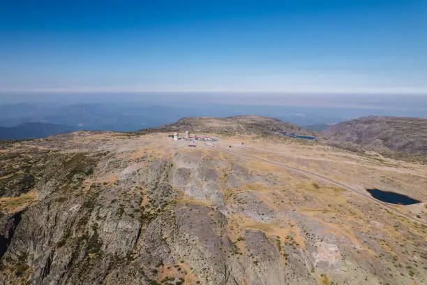 Photo of Aerial shot of Torre observatory on Serra da Estrela, in Portugal. Radar station.