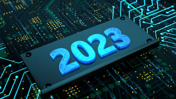 istock Illuminated 2023 on the Microchip of an Electronic Board 1431578140