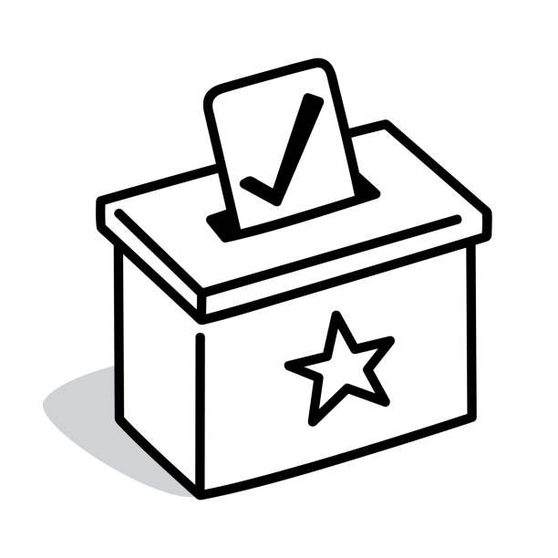 ilustraciones, imágenes clip art, dibujos animados e iconos de stock de ballot box vote doodle 5 - voting doodle republican party democratic party