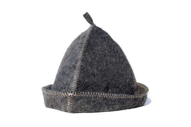 istock On a white isolated background there is a gray hat for visiting the sauna 1431594086
