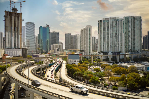 Traffic traveling on Miami highway system