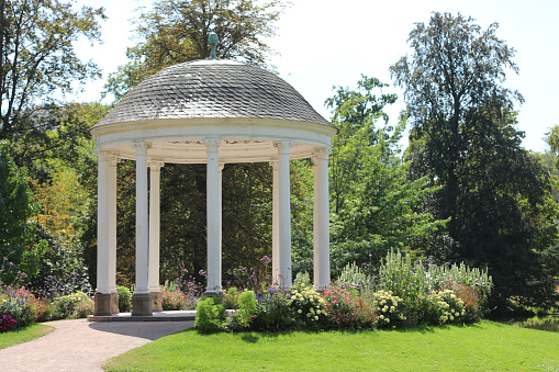 Love Temple called TEMPLE DE L AMOUR in Strabourg Public Park of ORANGERIE in France in summer
