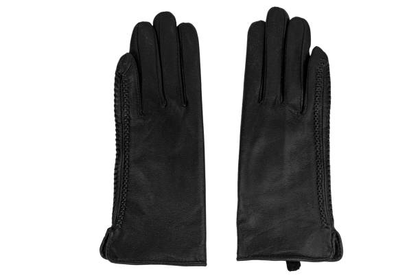 istock The black hand leather gloves 1431602472