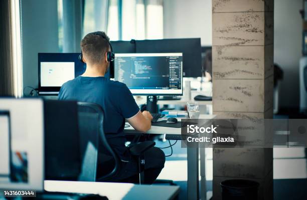 Software Developer At The Office Stock Photo - Download Image Now - Computer Programmer, Technology, Web Designer