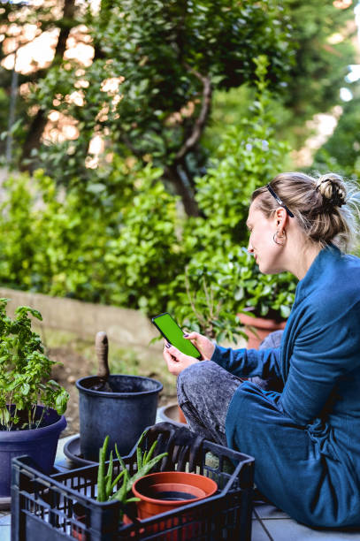 istock Shopping online concept. Female gardener relax after work 1431607620