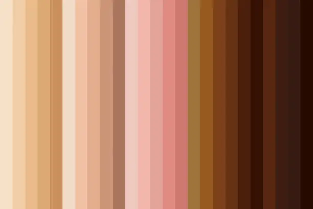Vector illustration of Skin Tones color palette collection.