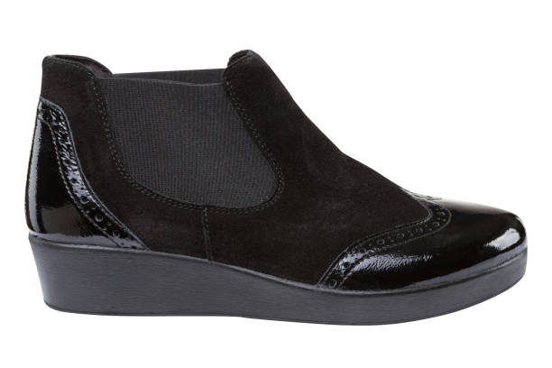 istock Women's black casual autumn boot, on a white background 1431610993