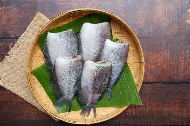 Gourami fish sun dried and ready to cook by deep fried