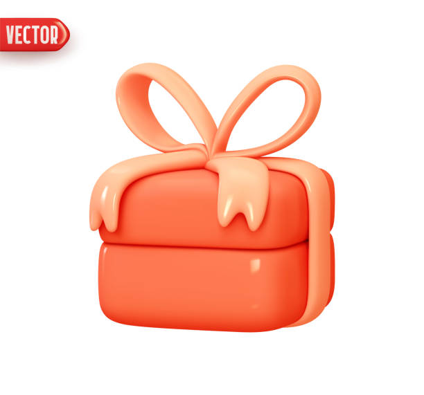 istock Gift box. Holiday decoration Square gift box with bow. Festive gift surprise. Decor present boxes. Realistic 3d design In plastic cartoon style. Icon isolated on white background. Vector illustration 1431614262