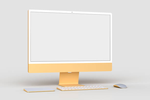 istock Monitor 24 inch mockup Template For presentation branding, corporate identity, advertising, branding business. 3D rendering 1431620544